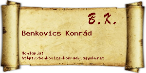 Benkovics Konrád névjegykártya
